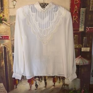 Vintage White Lace  Blouse